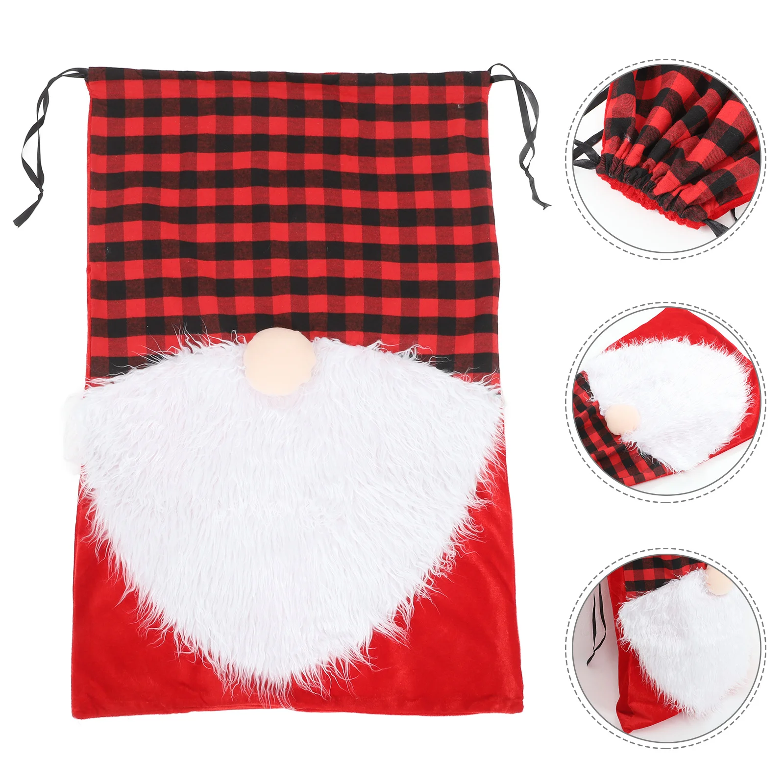 

Christmas Large Capacity Gift Bag Xmas Santa Claus Drawstring Fabric Gift Pouch Holiday Party Favor Storage Reusable Cloth Xmas