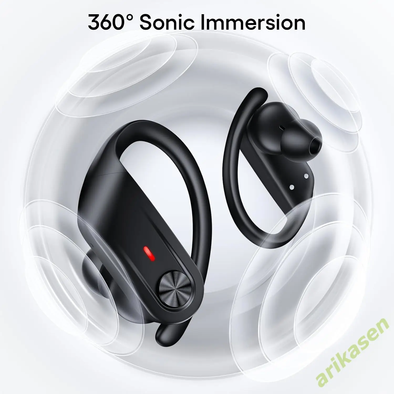 سماعات بلوتوث V5.3 سماعات TWS لاسلكية زر التحكم IPX7 مقاوم للماء سماعات أذن رياضية 4 ميكروفونات ENC HD دعوة سماعات