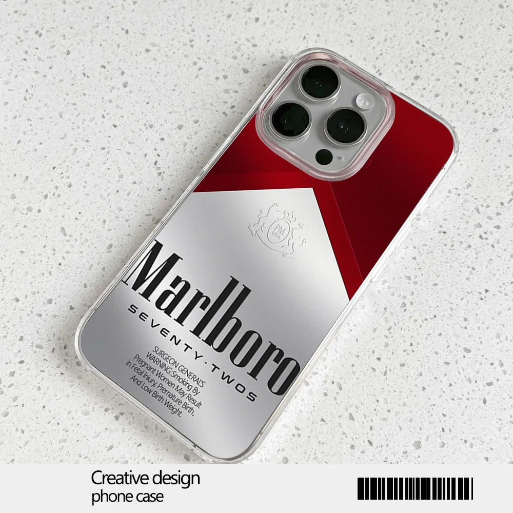 Marlboros Red Design Etui na telefon do iPhone'a 12, 11, 13, 14, 15, 16, Max Pro Plus Magsafe Magnetic Wireless Cover