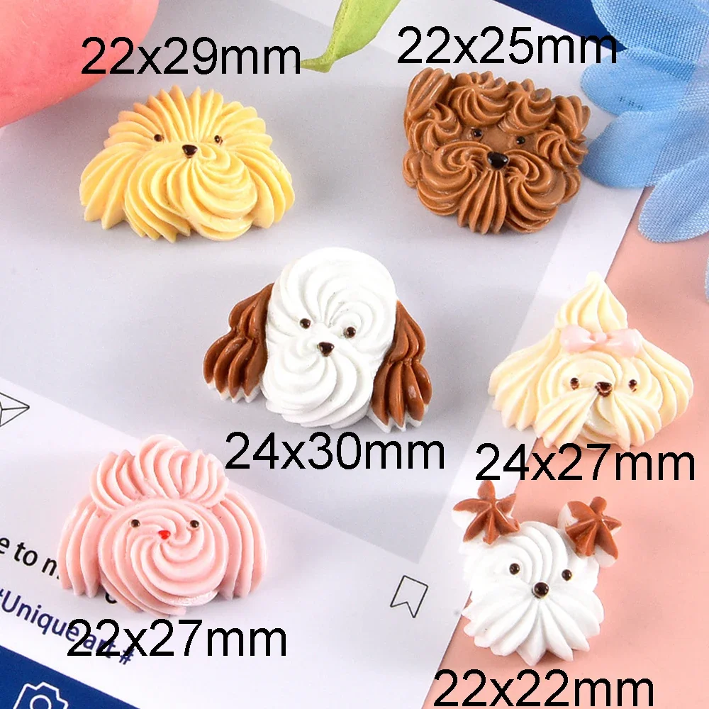 10PCS Cream Dog Series Resin Flatback Cabochons For Hairpin Scrapbooking DIY Jewelry Craft Decoration Accessories