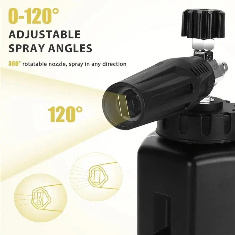 NEW HOT In Stock-Adjustable Snow Foam Bottle Car Wash Cannon 1L 1/4