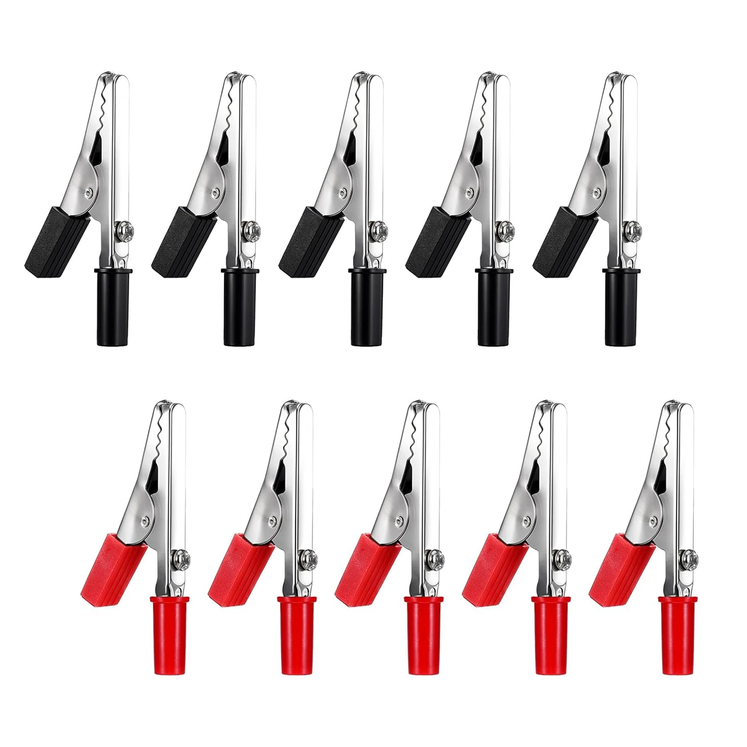 Pinces crocodiles électriques rouges et noires, 10 pièces, pinces crocodiles pour batterie, pinces crocodiles avec bornes à vis, pinces de test pour voiture