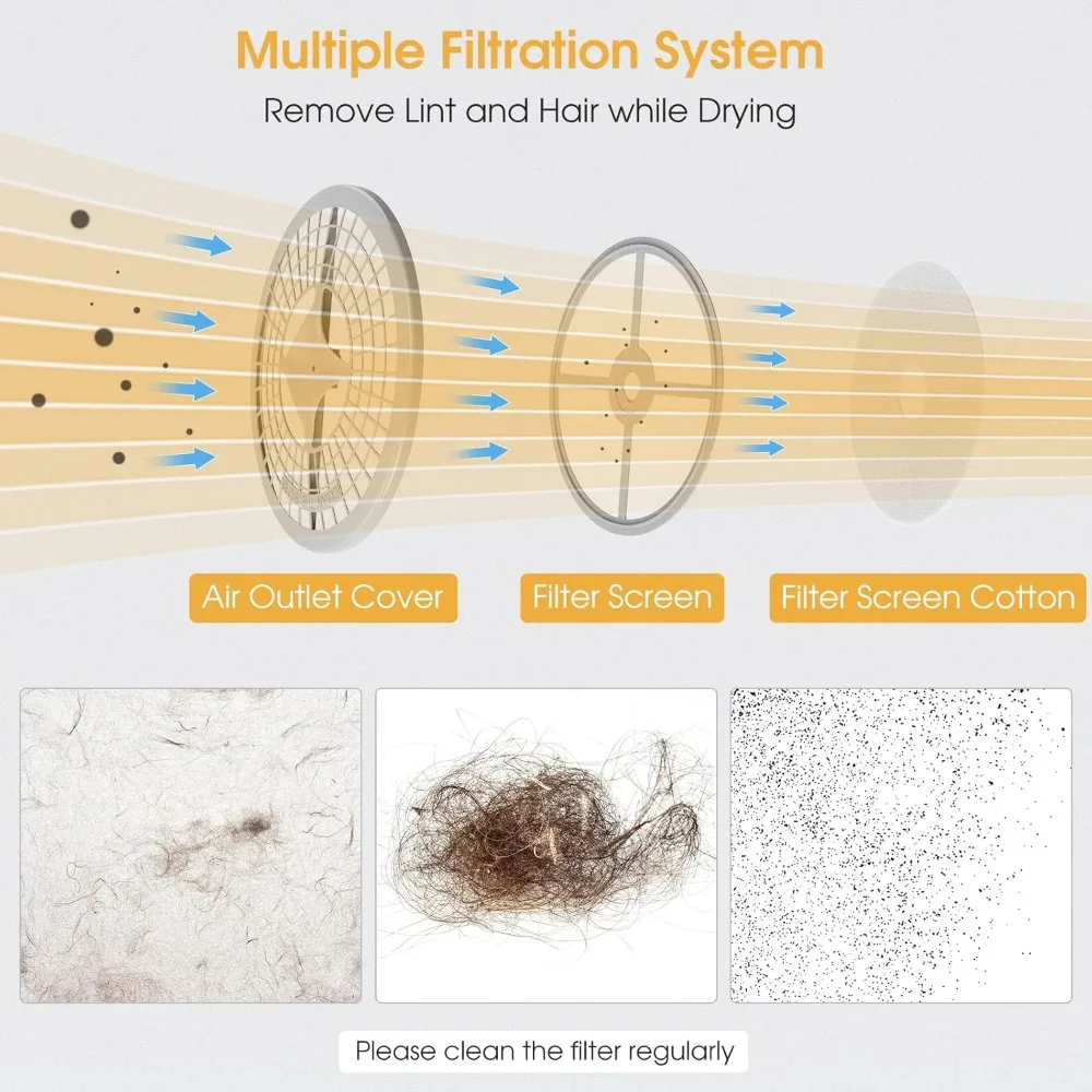 Портативная сушилка для одежды, компактная сушилка для белья с фронтальной загрузкой 13,2 фунта и барабаном из нержавеющей стали, электрическая сушилка для белья, белая