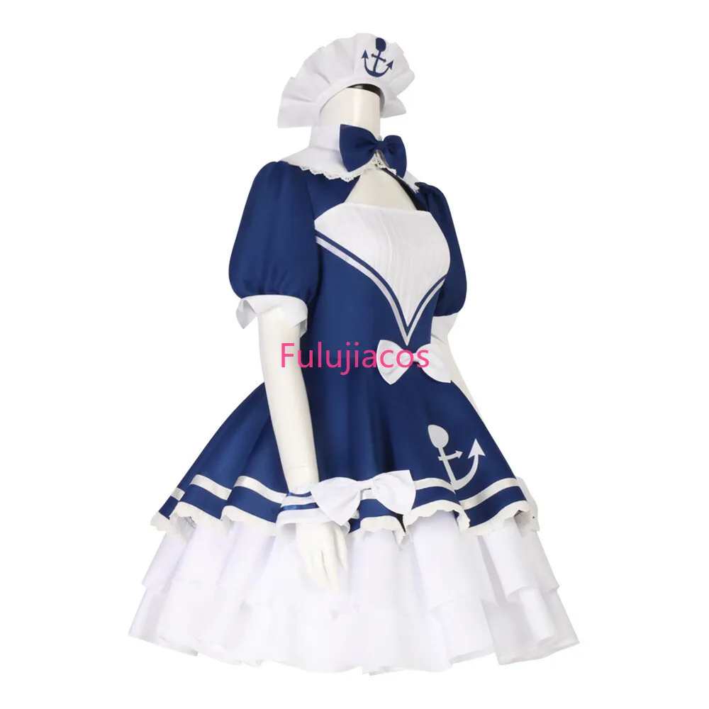 

Fulujiacos Minato Aqua Cosplay Costume VTuber Hololive Blue Maid Dress