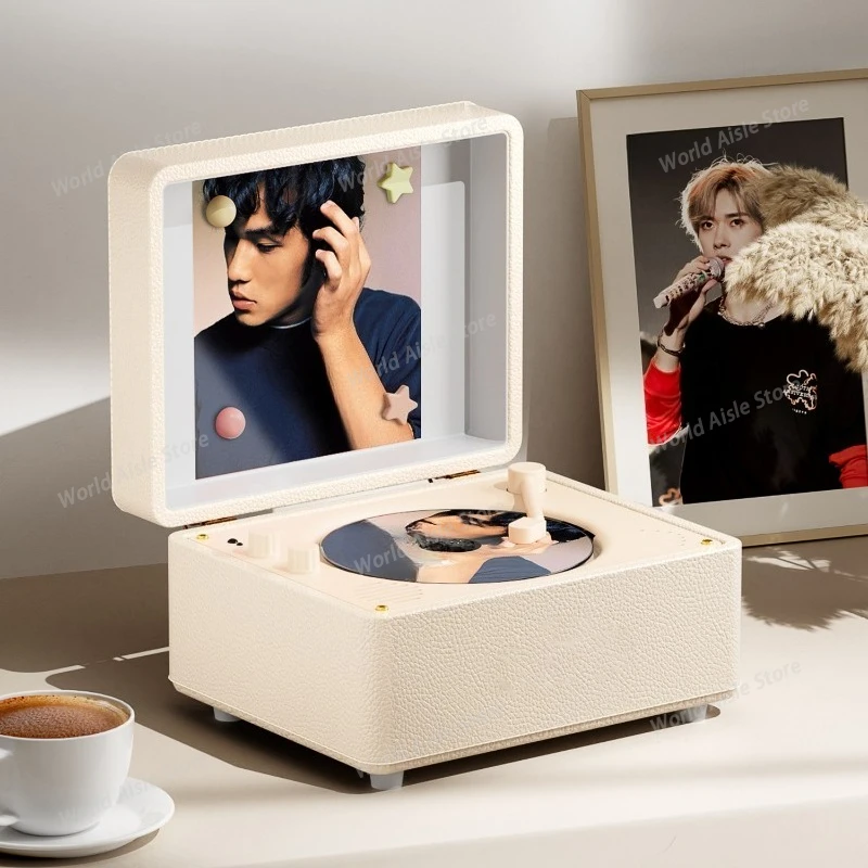 

Для M525i Ретро CD-плеер, розовый кожаный компакт-диск с креативным альбомом, Bluetooth-динамик
