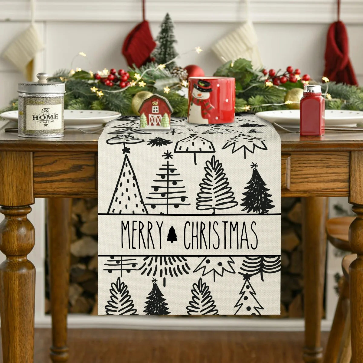 Christmas Placemat Set Snowflake Print Table Mats Perfect for Christmas and New Year Party Decorations kitchen