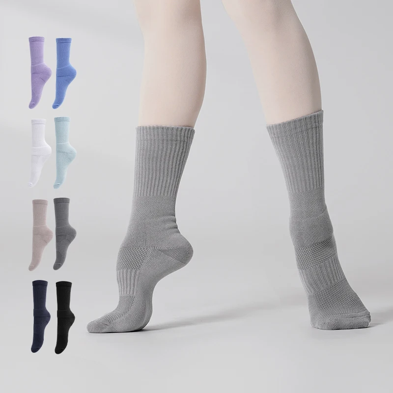 여성 및 남성용 논슬립 댄스 양말, 성인용 모던 발레 연습용 그립 풋드 타이츠 요가 크루 양말