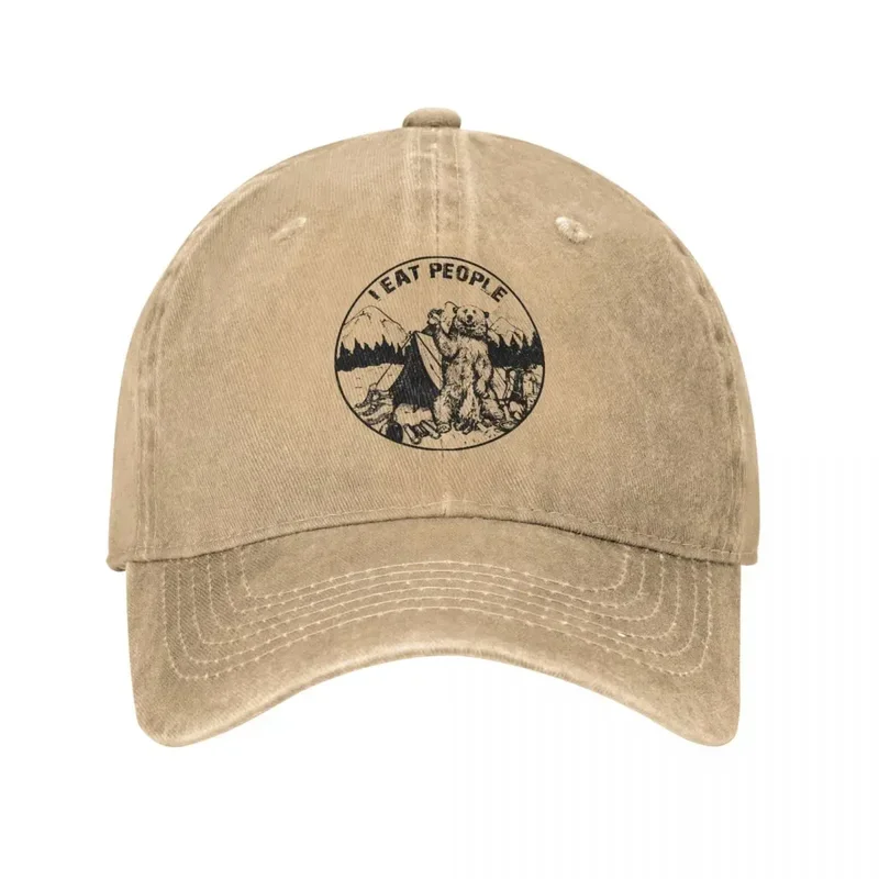 

Vintage Denim I Hate People I Eat People Bear Baseball Caps Women Summer Snapback Cowboy Hats Bone Camping Hiking Casquette