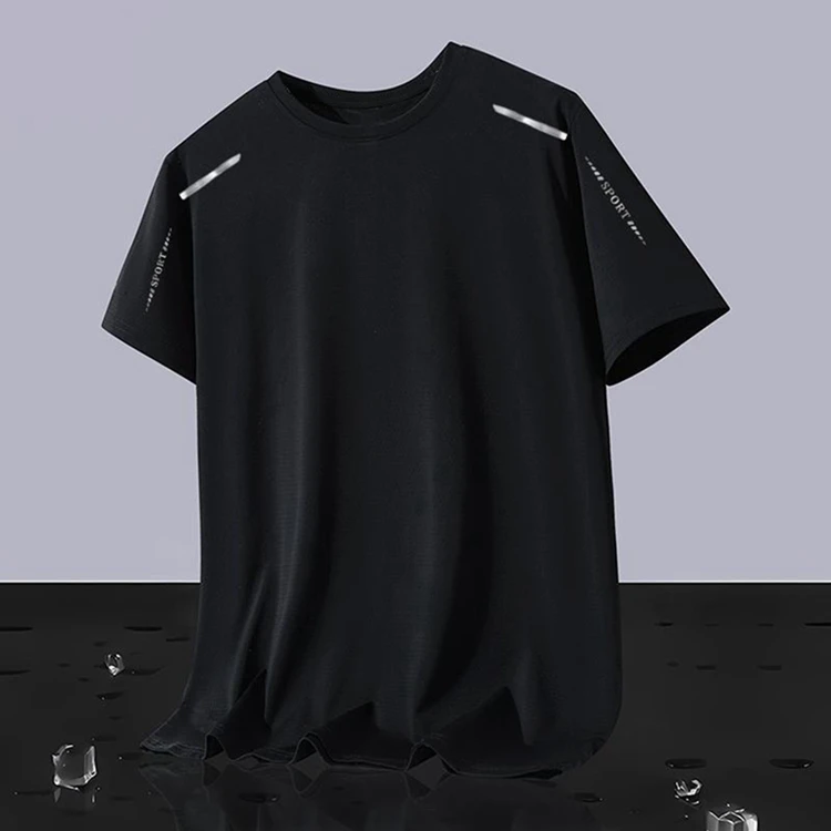 Neue Ice Silk Laufshirts für Herren, lockeres Kurzarm-Oberteil, Basketball-Gym-Sportbekleidung für Männer, Fitness-Workout, atmungsaktives Mesh-T-Shirt – Detail 34
