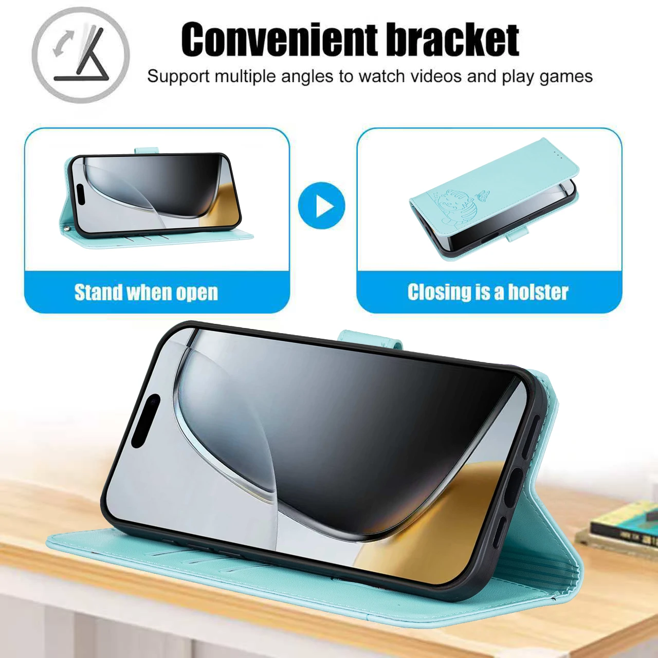 ماجيك 8 برو 7 6 لايت حافظة جلدية لهاتف الشرف X9D X7D X6C X9C X8C X5B X7B X6A 400 300 200 حافظات ذكية Kawaii Cat غطاء حزام الهاتف