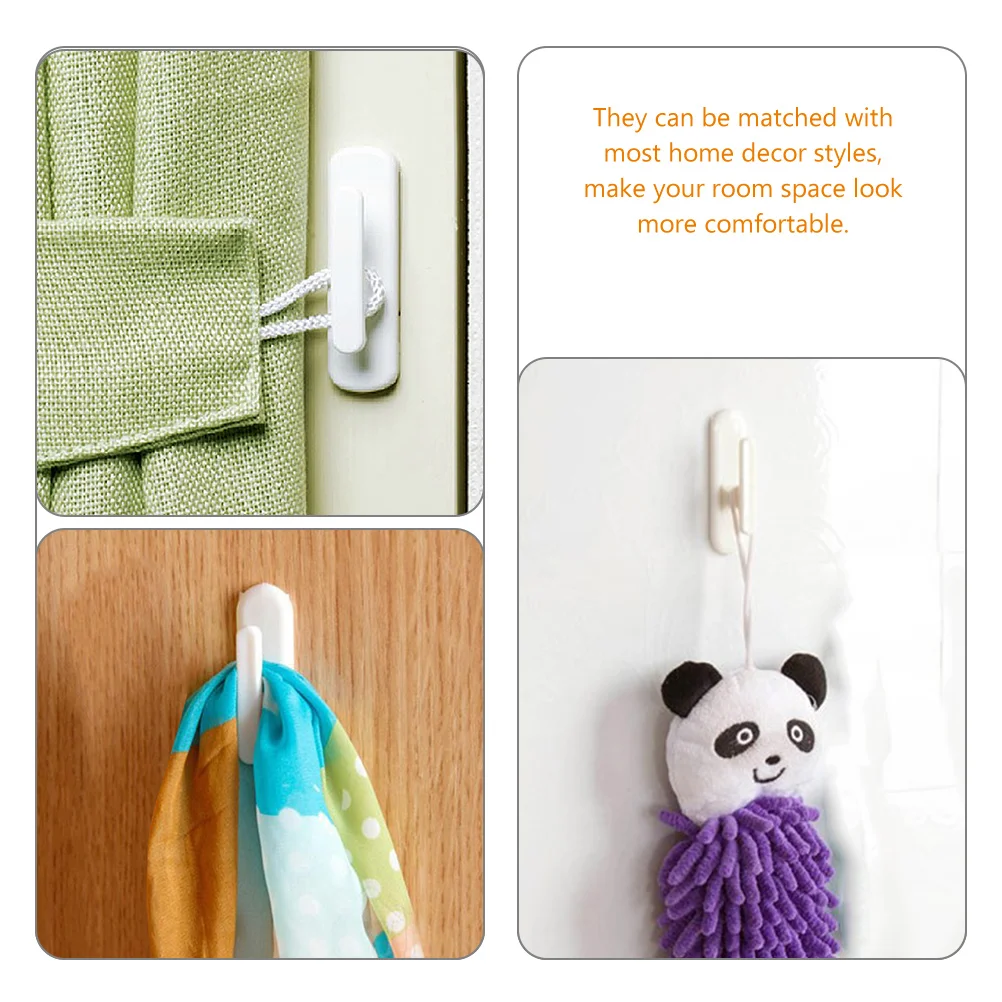 

8Pcs Adhesive Blind Cord Holder Hooks for Windows Smooth Surface Easy to Install Remove Stylish Decor Blind Cord Holder