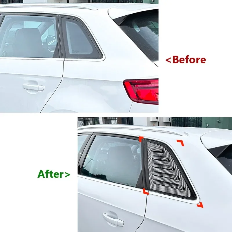 Car Rear Window Louvers for 2014-2020 Audi A3 S3 8V Hatchback Side Blind Shutter Exterior Tuning Car Accessories Aftermarket