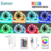 Led Strip Light 12V 5050 2835 Rgb Self-Adhesive Smart Wifi Ribbon 5M 10M 15M 20M 25M 30M Waterproof Outdoor Room Christmas Light