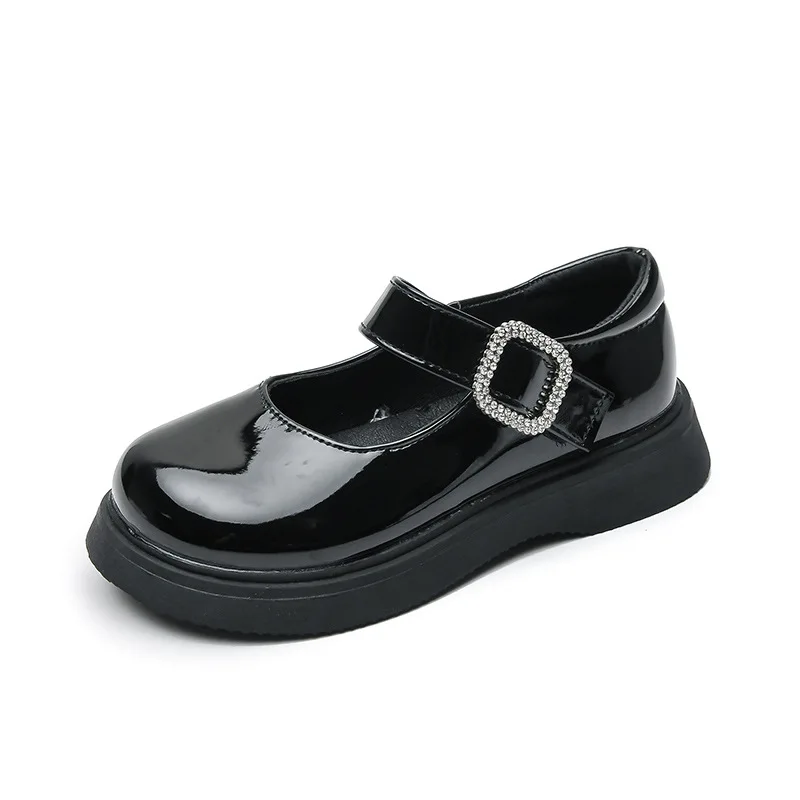 

Britain Style Leather Shoes for Girls 2022 Spring and Summer New Thick Bottom Black Round-toe Shallow Mary Janes Shoes