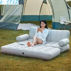 K-STAR 5-in-1 Outdoor Camping Lazy People Flocking Inflatable Folding Sofa Mattress Double Lounge Chair New HotSale DropShipping