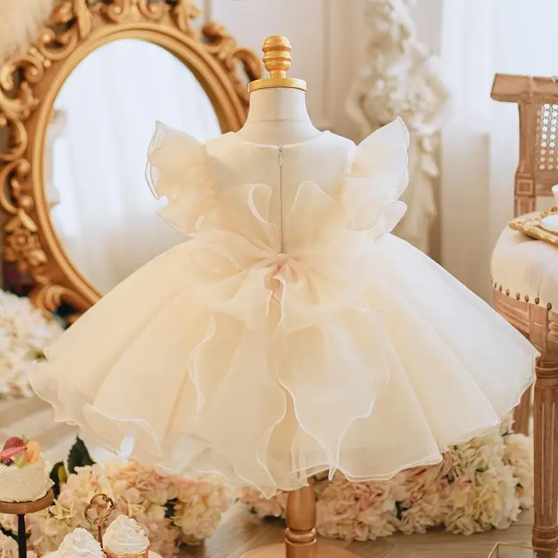 

First Princess High-End Light Luxury Host Baby Birthday Children's Flower Girl Wedding Dress