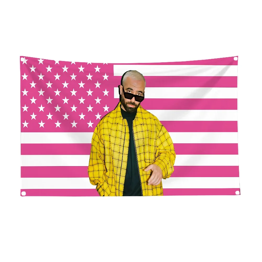 3X5FT Decorations Custom USA Actor Omer Adam Flag to Hang Decorative Flags for Rooms Home Decoration Flags and Banners Decor