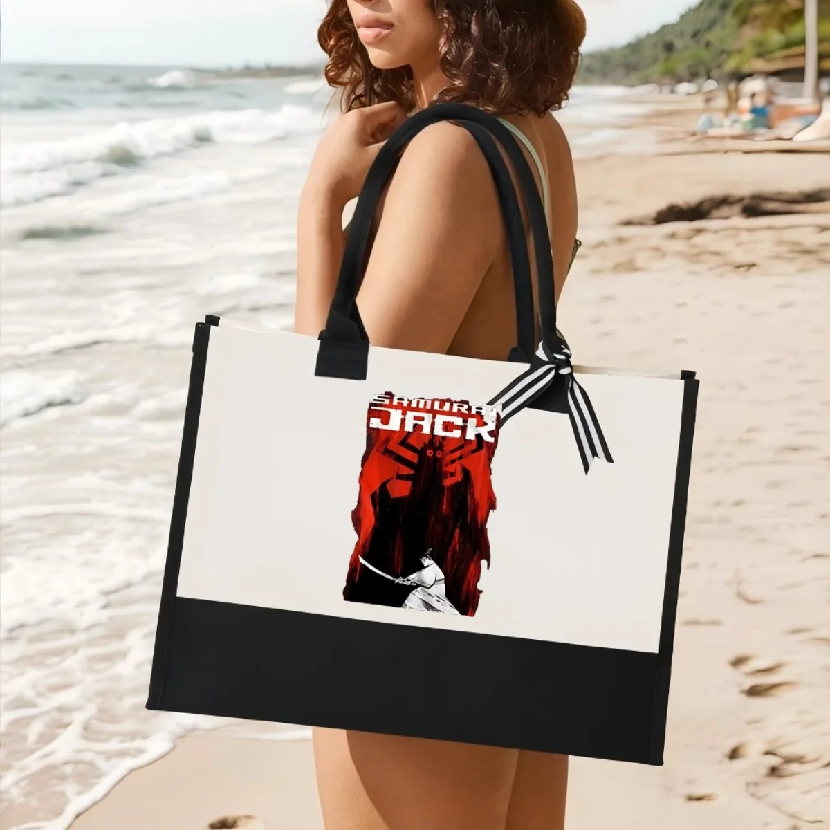 

SAMURAI 2026 Новое поступление, модная практичная просторная многоразовая большая сумка с узором и принтом, 2-цветная сверхмощная большая сумка на плечо для