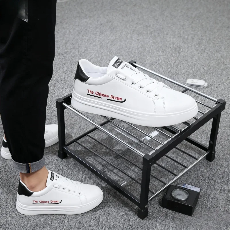 Мужские новые осенние белые кроссовки 2025 года и повседневная обувь с массивным высоким берцем — легкая, увеличивающая рост и удобная