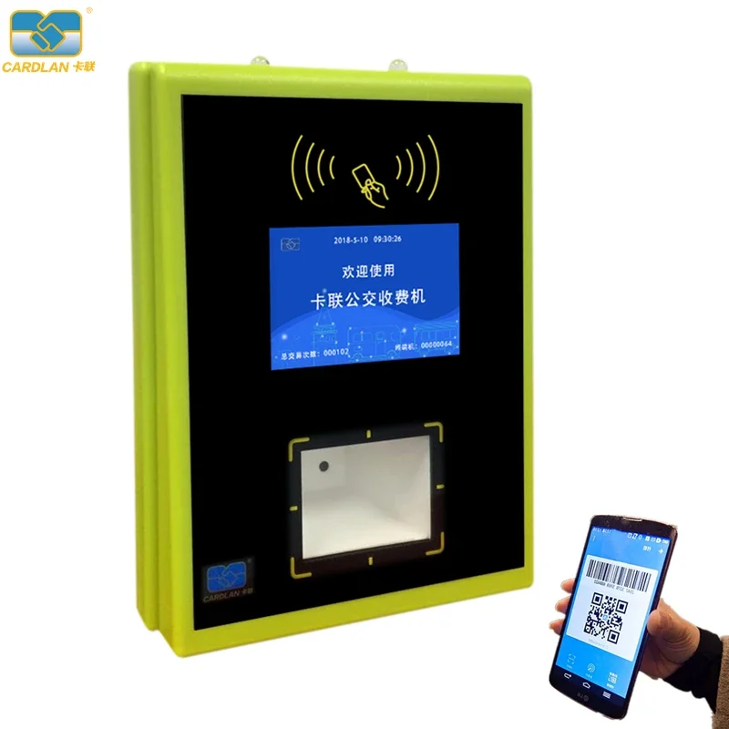 Bus Validator Custodia Lettore di smart card Rfid wireless Attrezzatura finanziaria Lettore di schede Rfid Ip Tcp da 13,56 Mhz con display