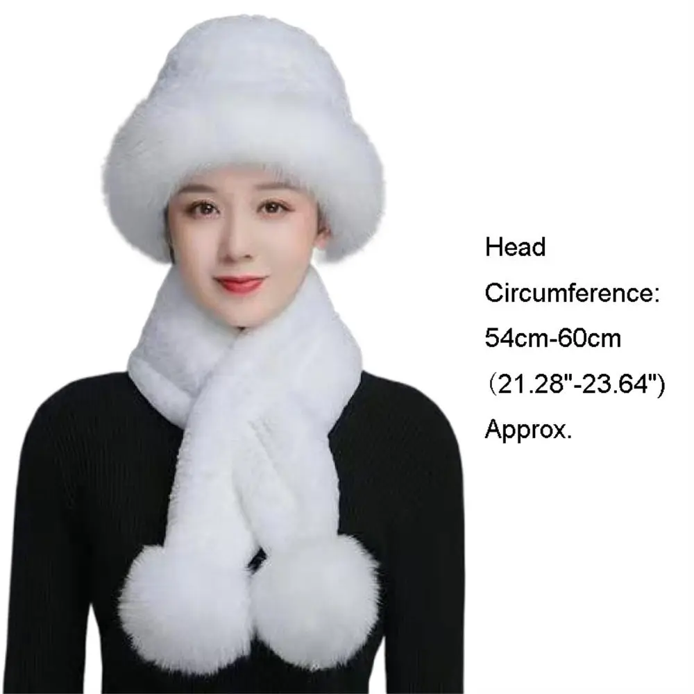 Versatile Winter Rex Rabbit Fur Hat Cold Protection Warmth Cold Hat Thickened Scarf Hat
