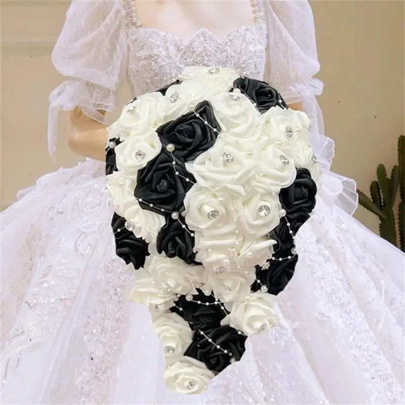 

Hot Selling Black waterfall Wedding Bouquets