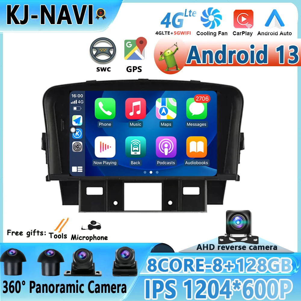 

Android 13 For Chevrolet Cruze 2008 - 2014 Car Radio Multimedia Stereo Video Player Navigation GPS Octa WiFi No 2Din DVD