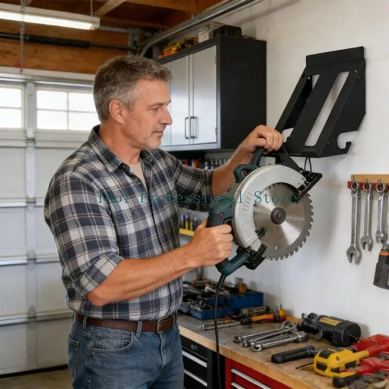 57QF Compact Wall Mounted Rack Holder for Garage Workshop Tool Storage