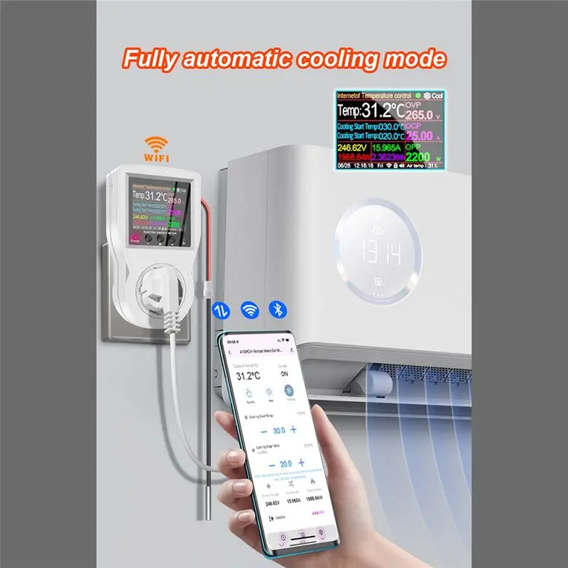 -November Tuya Wifi Thermostat Socket 16A AC220V Digital Temperature Controller Socket Outlet Timer Switch Sensor EU Plug