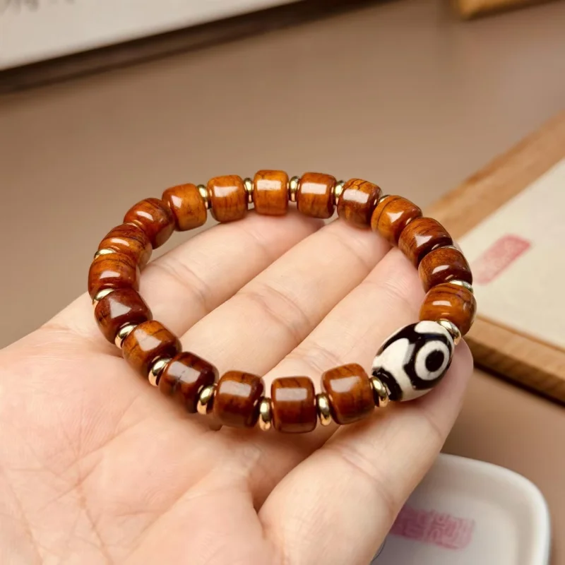 Tibetan-style cow bone dzi beads bracelet for men and women, exotic charm prayer beads, ethnic style Buddhist bead bracelet whol