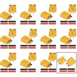 XT30 Connectors Male and Female Connectors Plugs with 2 Pieces Shrink Tubing for RC Battery Amass XT30U XT30 Connectors