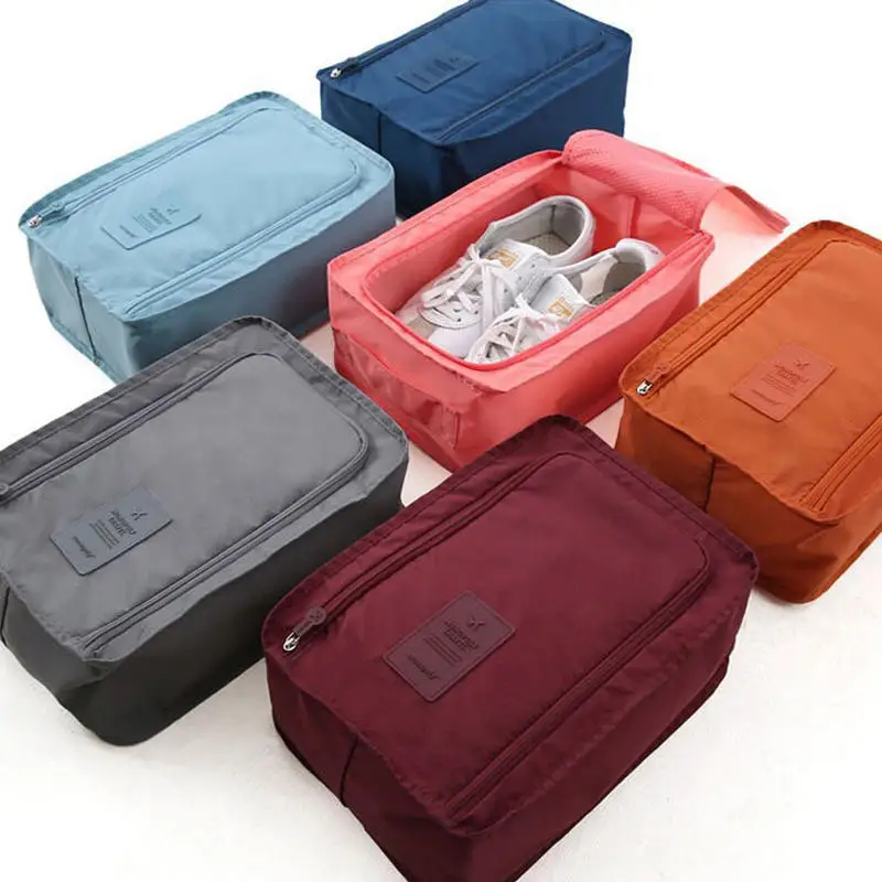 Portable Shoe Bags Travel Holds Multifunction Folding Storage Handbag Large Capacity Mini Solid Color Shoe Pouch Organizer