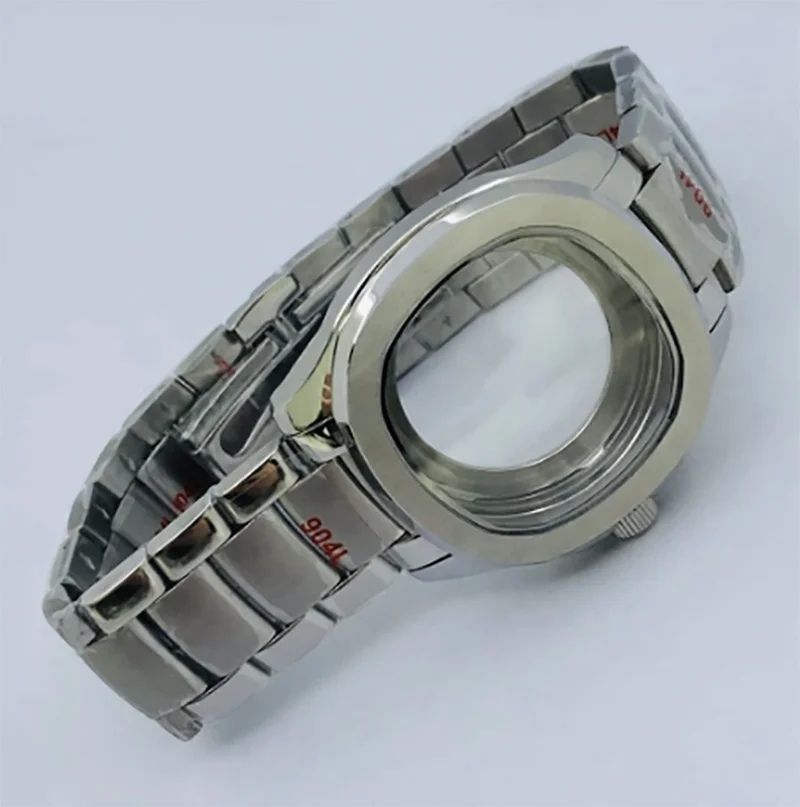 40 มม.นาฬิกา Sapphire แก้วสแตนเลสสตีลเงิน Fit NH35 NH36 ETA2824 PT5000 การเคลื่อนไหว