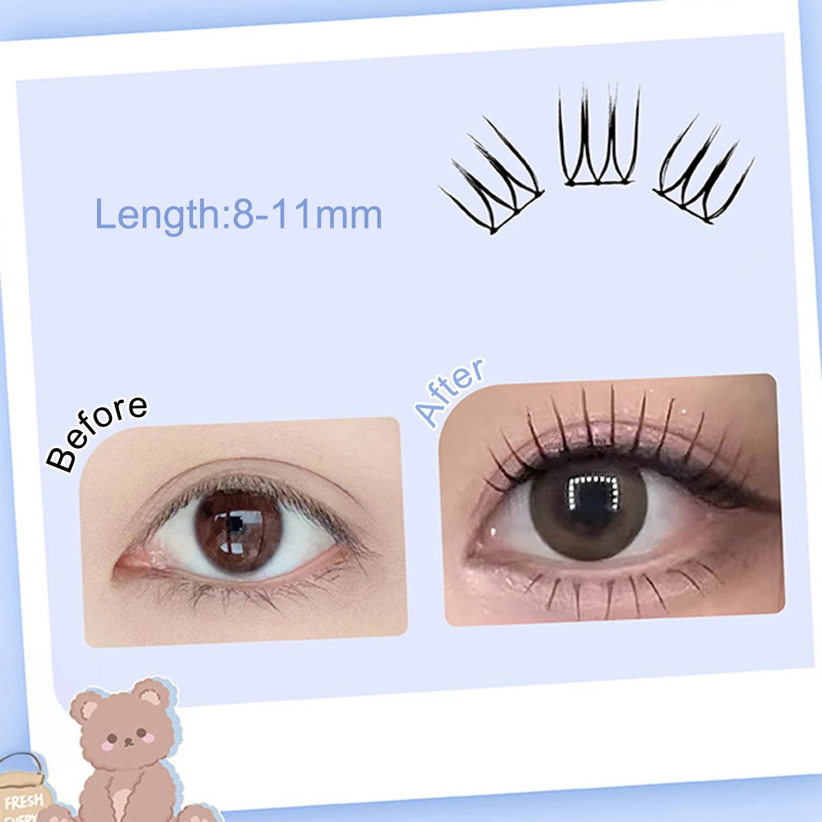 韓国スタイルまつげうっすらセグメンテーションつけまつげエクステンション w 形状クラスター小悪魔偽まつげデイリーメイク