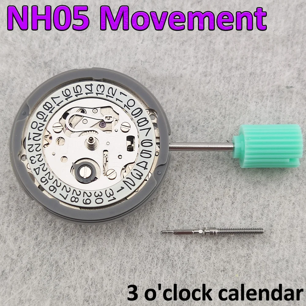 

Механизм NH05, японский оригинальный автоматический механический высокоточный 3-часовой белый календарь, автоматический механизм, сменный комплект NH05A