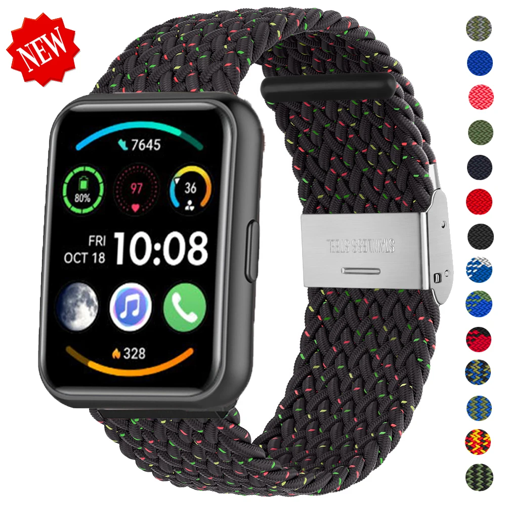 Braided loop Strap For huawei watch fit 2 band Nylon Wristband Woven Elastic belt Bracelet replacement for huawei fit 2 Correa