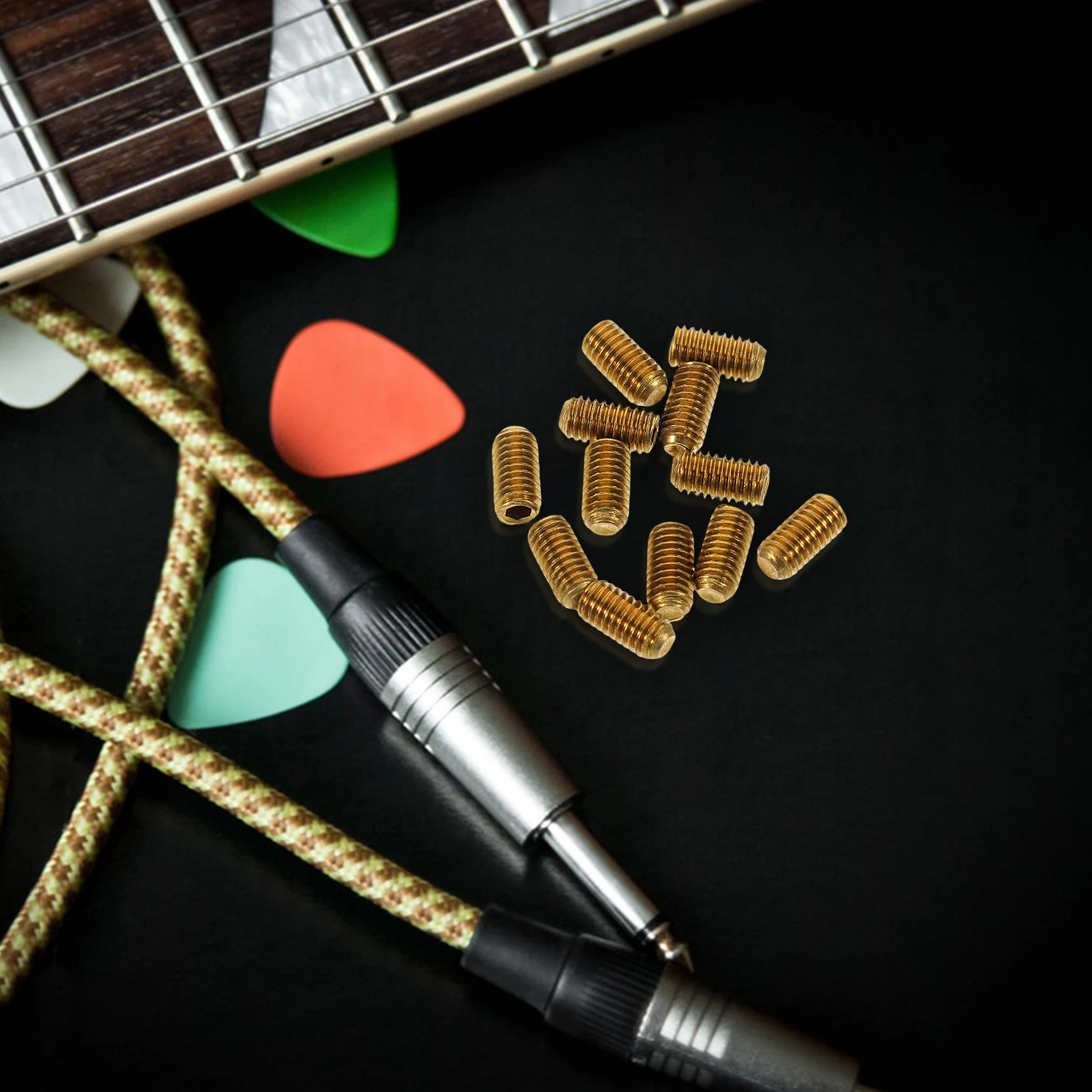 

12 Pcs Guitar Adjustment Screw Bridge Saddles Fittings Accessories Electric Screws with Wrench Metal Bass