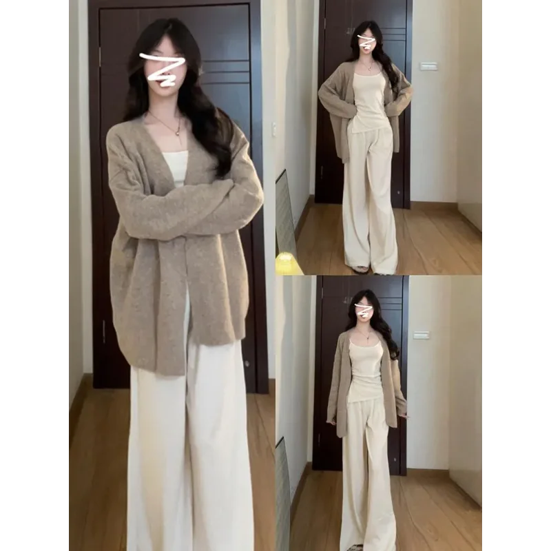 新しい秋と冬のニットウェア女性のトップエレガントなアウターファッションカーディガンすべて一致カジュアル韓国シックなクラシックセーター