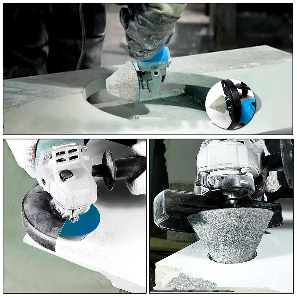 1PC 60 grana diamantata smusso punte per svasatore per smerigliatrici angolari filettate M14 uso secco/umido taglierina per sega a tazza per smussatura di piastrelle di ceramica