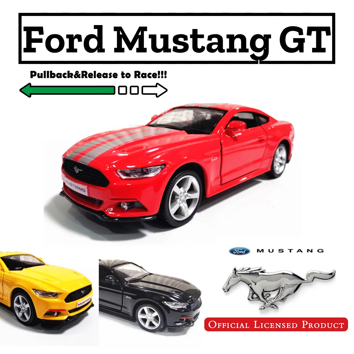 

1:36 Scale 2015 Ford Mustang GT Replica Diecast Model Car Decoration Collection Gift for Boys and Toy Car Collectors