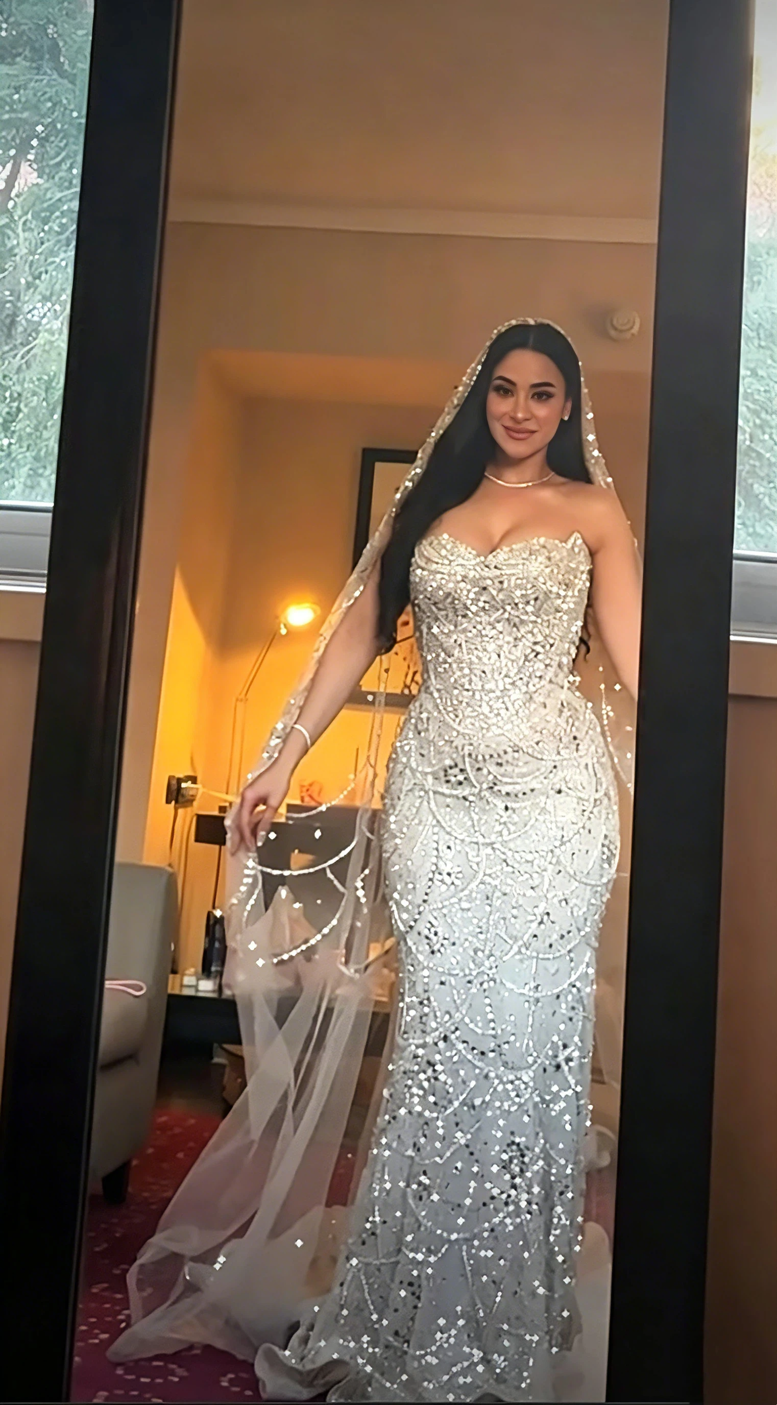 

Strapless Sweetheart Mermaid Wedding Dress Full Sequins Beaded Luxury Bridal Gown Slim Fit Train Robe De Mariée Customized
