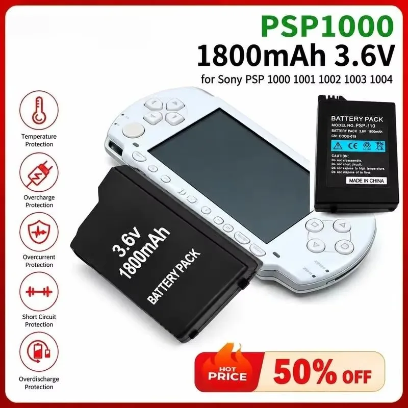 NEW 1-10pcs 3.6V 1800mAh Battery for Sony PSP 1000 1001 1002 1003 1004 Replacement Battery Pack