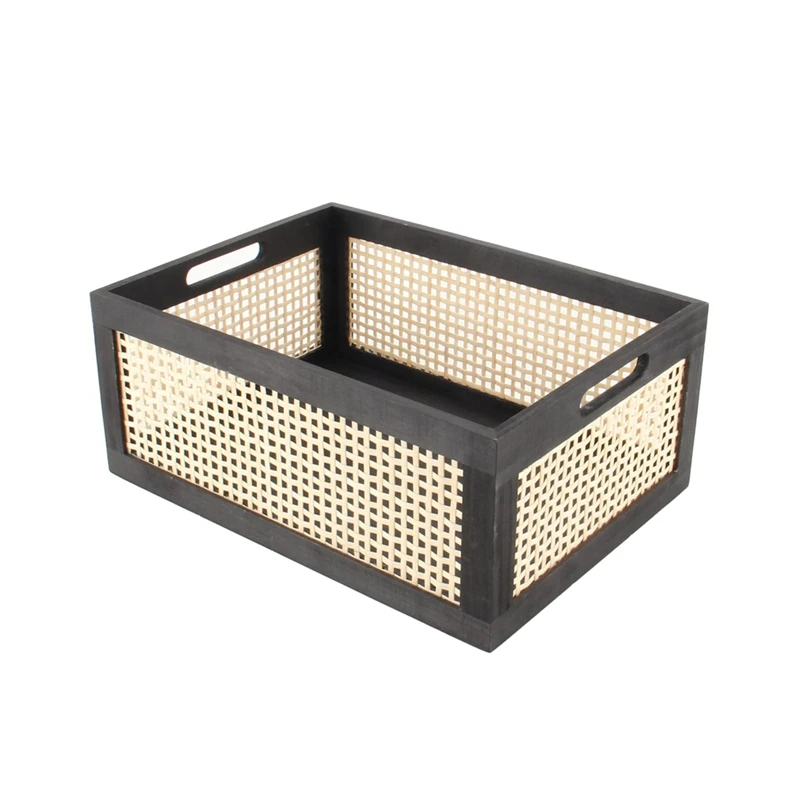 Retro Book Storage Basket Desktop Wooden Box Storage Basket Snacks, Cosmetics, Storage, Sorting & Storage Box