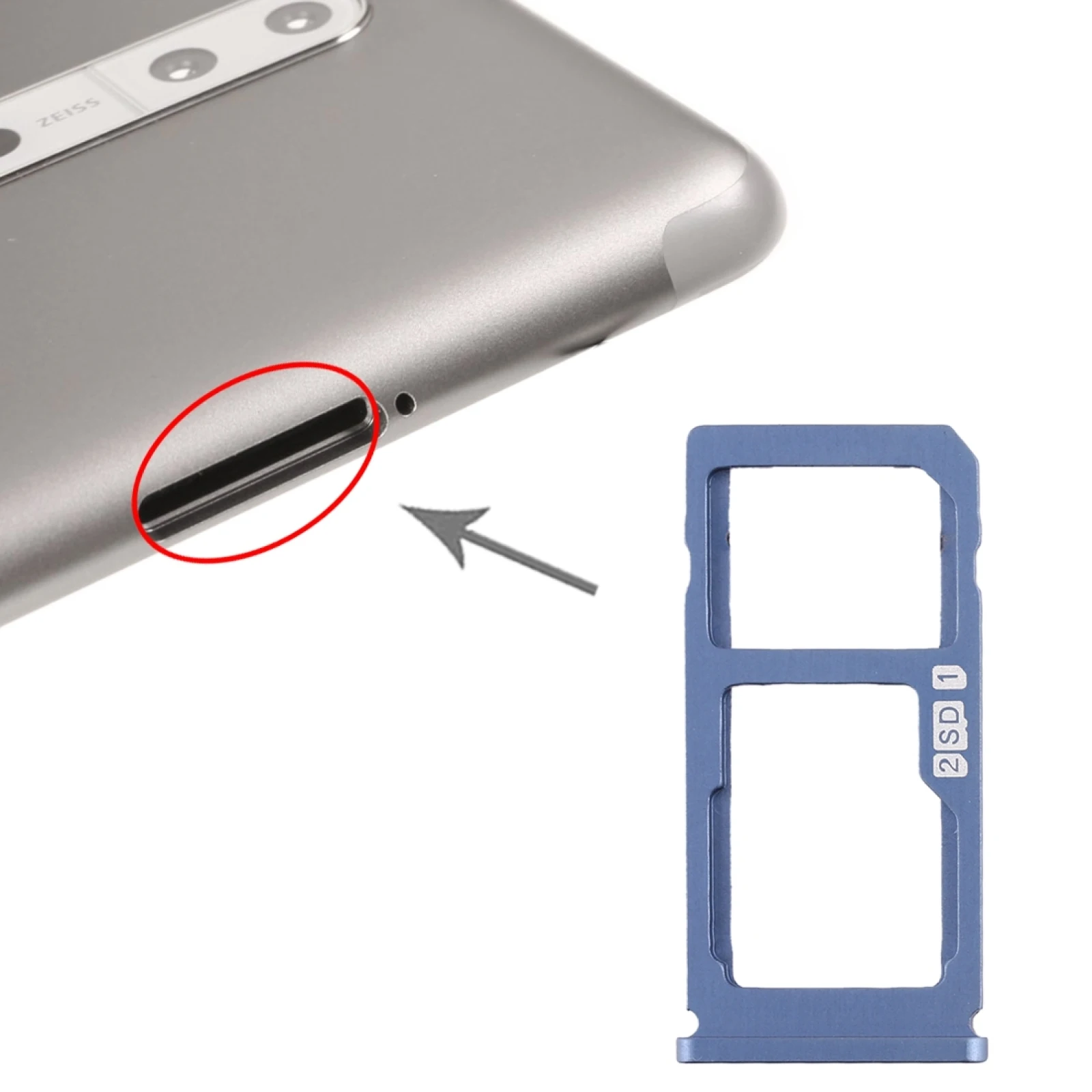 

SIM Card Tray + SIM Card Tray / Micro SD Card Tray for Nokia 8 / N8 TA-1012 TA-1004 TA-1052