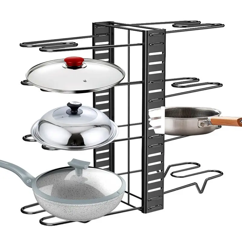 Abnehmbares Topfregal, zusammenklappbar, für Töpfe, Pfannen und Deckel, Aufbewahrungshalter,