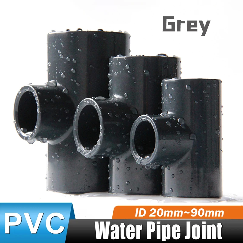 

1 шт., редукционный тройник из ПВХ, Т-образный редуктор, соединительный адаптер, ID 20/25/32/40/50/63/75/90 мм, 3-ходовой редукторный фитинг