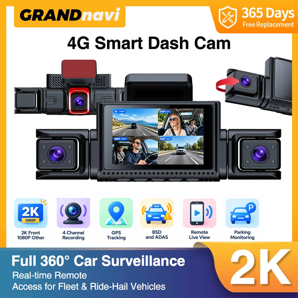 4 Way 360 View Dash Camera 3