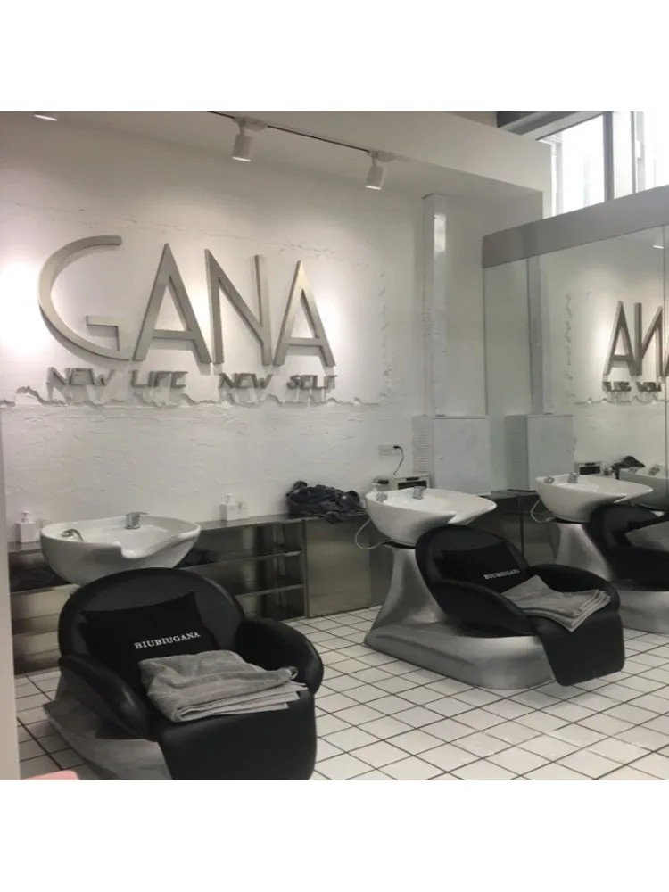 Customized Barber Shop Shampoo Chair Japanese Simple for Hair Salon Ceramic Basin Sitting Shampoo Chair Factory Direct Sales