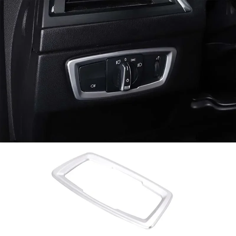 For BMW X1/X2/1 Series F20 F21 F47 F48 Car Headlight Switch Decorative Frame Sticker ABS Carbon Fiber Interior Accessories