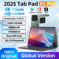 【 Free Shipping ] NEW Pad 8S Pro Global Version Tablet Android 14 Snapdragon 8 Gen2 16GB+1TB GPS 5G WiFi Dual SIM HD Tablette